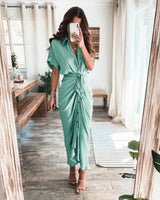 Maxi Shirt Dress, European And American Fashion Forged Face Long Dress