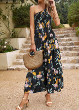 One Shoulder Maxi Dress, Elegant Slant-Shoulder Maxi Dress