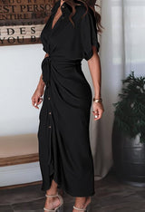 Maxi Shirt Dress, European And American Fashion Forged Face Long Dress